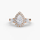 Three-Stone Ring with Halo