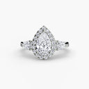 Three-Stone Ring with Halo