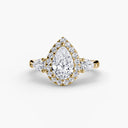Three-Stone Ring with Halo