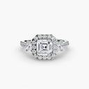 Three-Stone Ring with Halo 2