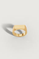 The Bold Ribbed Signet Ring
