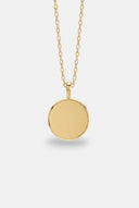 TAYLR Classic Coin Pendant Necklace in gold featuring a minimalist round disc on a delicate chain