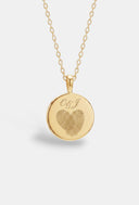 The Classic Fingerprint Heart Duo Coin Necklace
